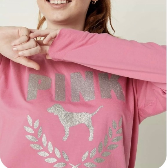 Victoria's Secret Pink Bling Long Sleeve
Campus Tee Size Large and XXL Beautiful - Picture 3 of 7